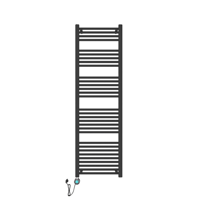 Belrad Handdoekradiator Elektrisch 180x55cm - Mat zwart 900 Watt 220V - 27 Bar